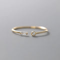 Modian Real 925 Sterling Silver Simple Thin Clear CZ Finger Rings Adjustable 14K Gold Ring For Women Wedding Jewelry Gifts