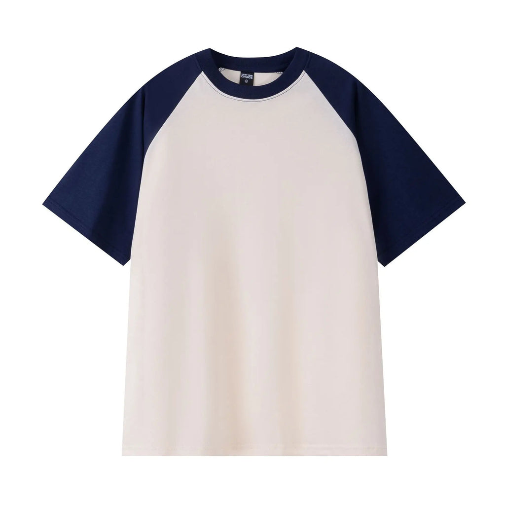 Heavyweight 240g Contrast Sleeve Cotton T-Shirt for Men