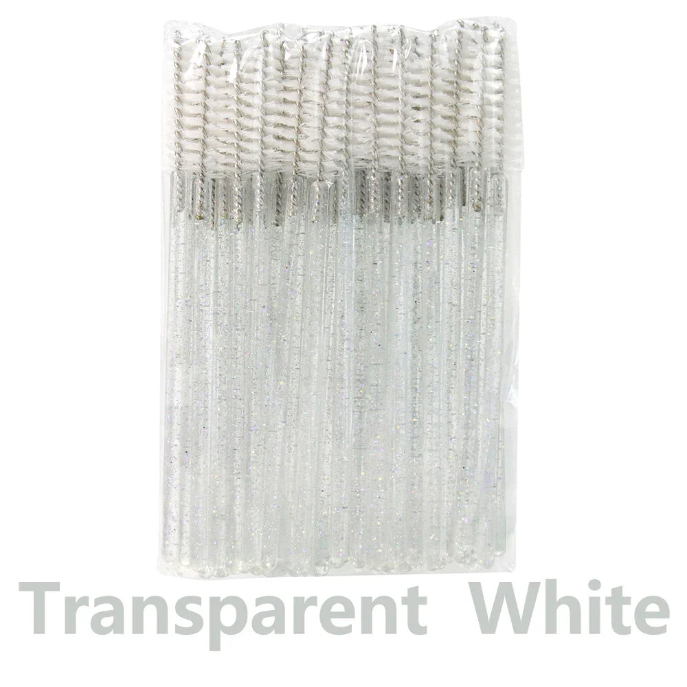 ANNAFRIS 50Pcs  Disposable Eyelash  Brush Soft Head Crystal Eyebrow Brush Lash Extension Brush  Mascara Wand Makeup Tool