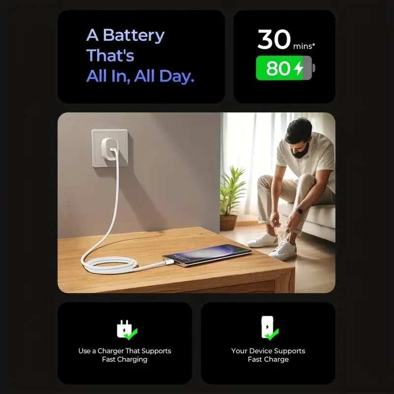Original 60W PD USB-C to USB C Fast Charger Cable For Apple iPhone 16 Pro Max 15 Plus Type C Quick Charging For Xiaomi Samsung