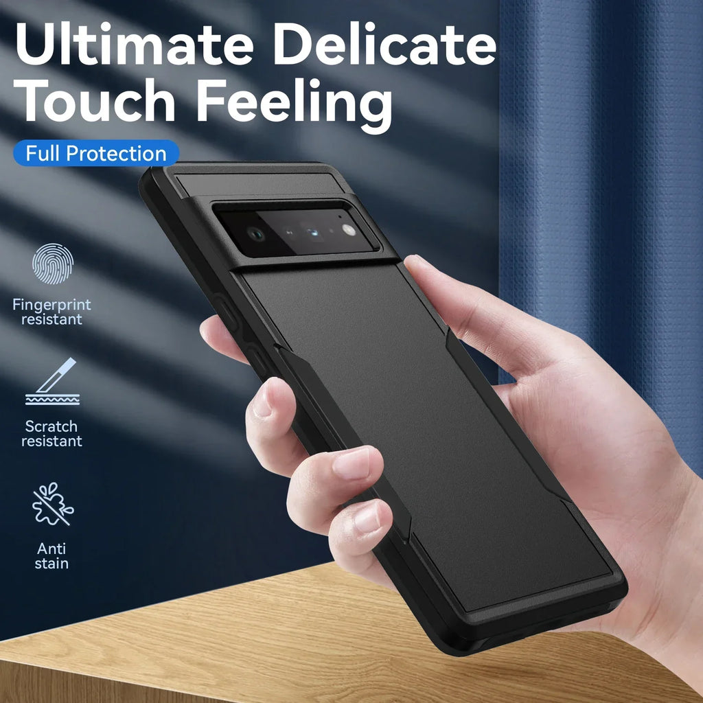 Heavy Duty Rugged Armor Shockproof Case For Google Pixel 8 7 6 Pro 6A 7A 8A Soft TPU Hard Plastic Protective Back Cover Fundas