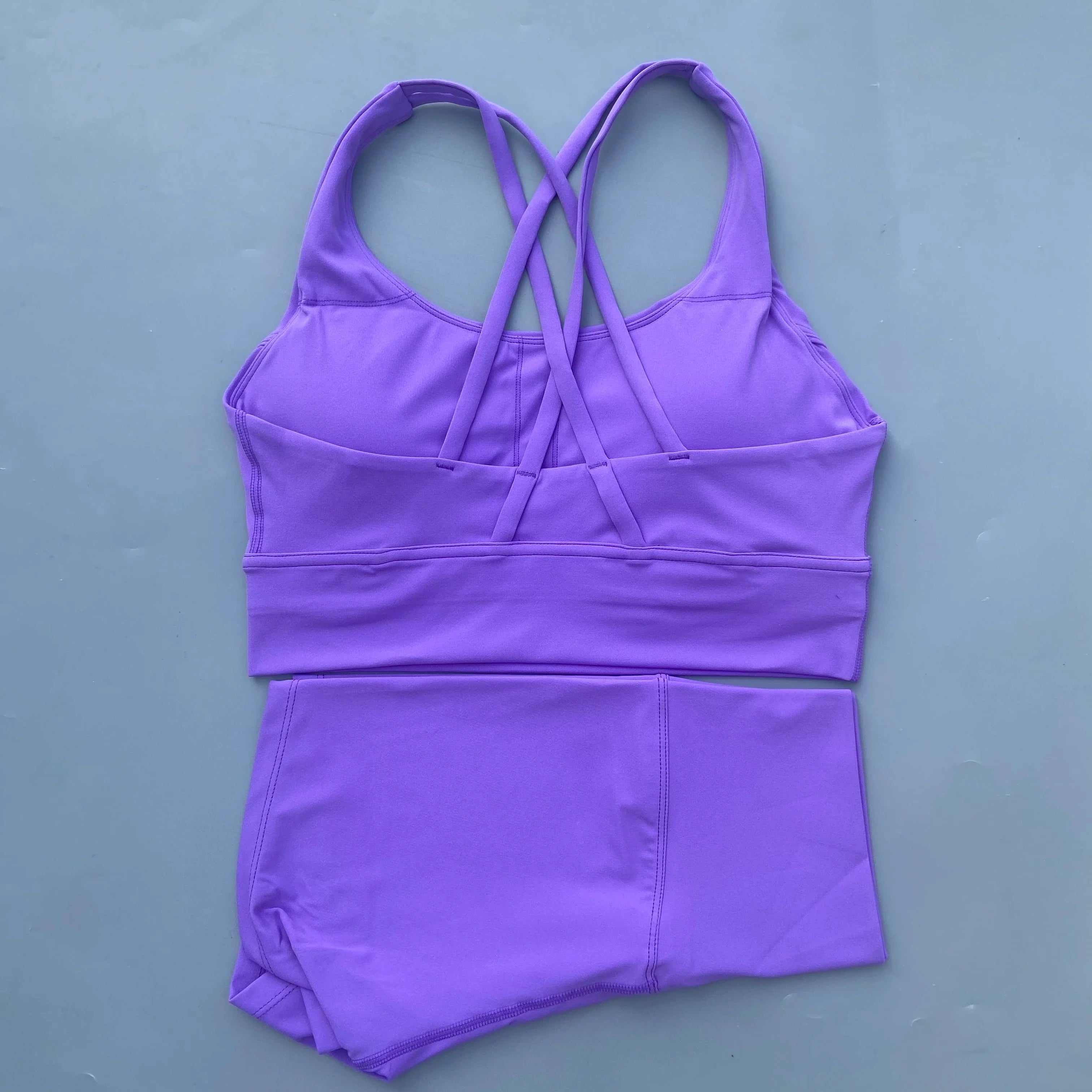 Solid Color gym bike Yoga Set short Legging +cross sport bra Tracksuit  Athletic Women Gym Suit Comprehensive Training Jogging