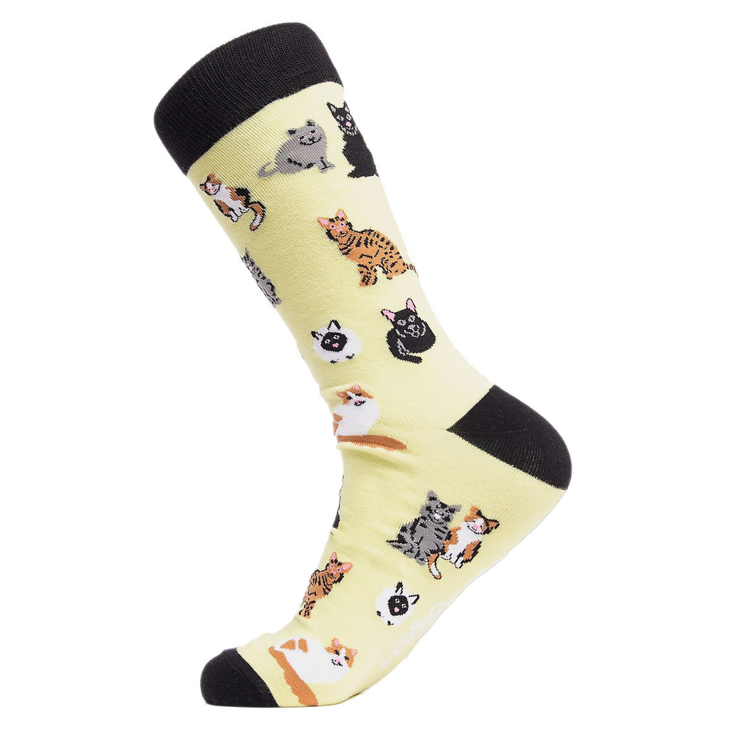 1 Pack Mens & Ladies Cat Print Crew Cotton Socks