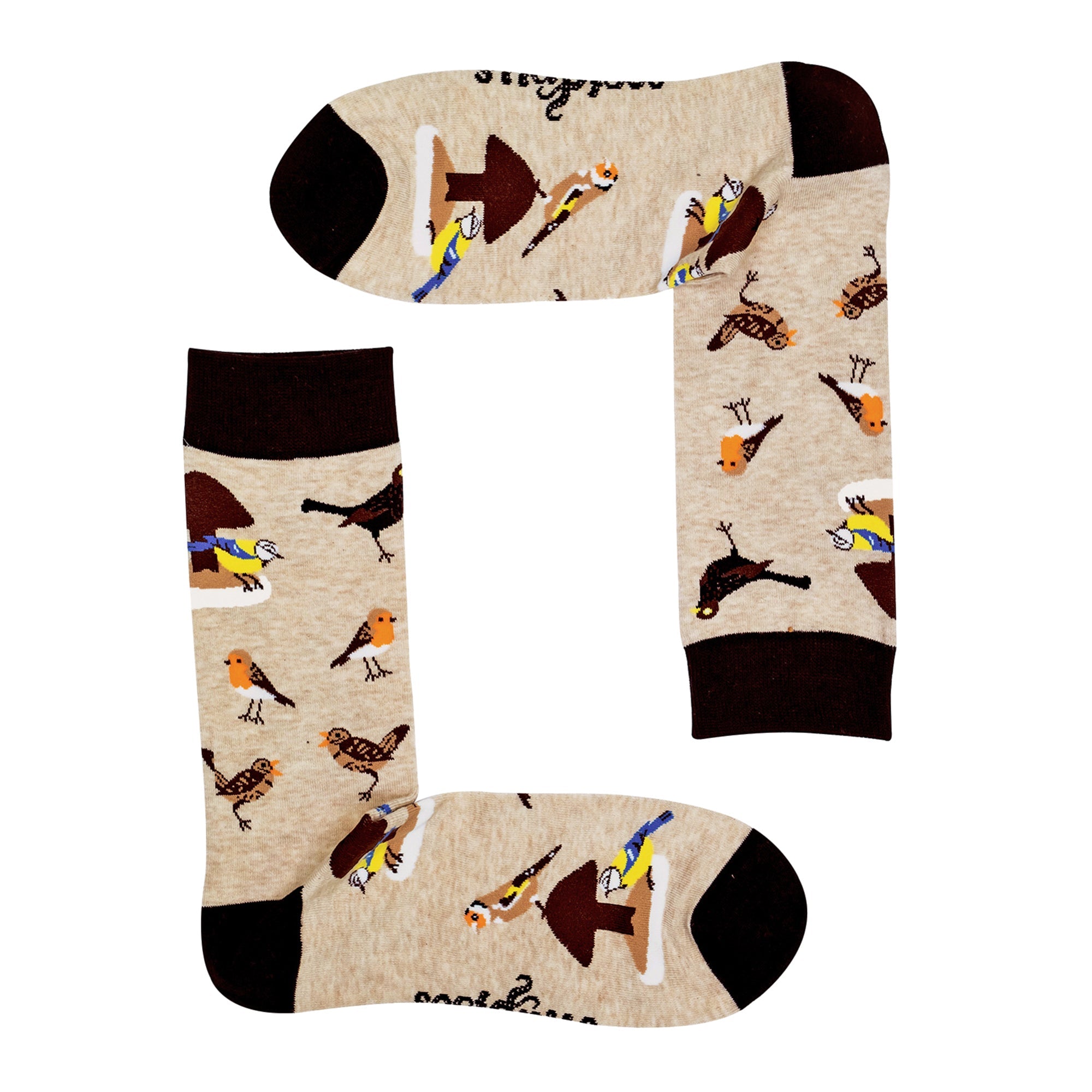 1 Pack Mens & Ladies Bird Pattern Crew Cotton Socks