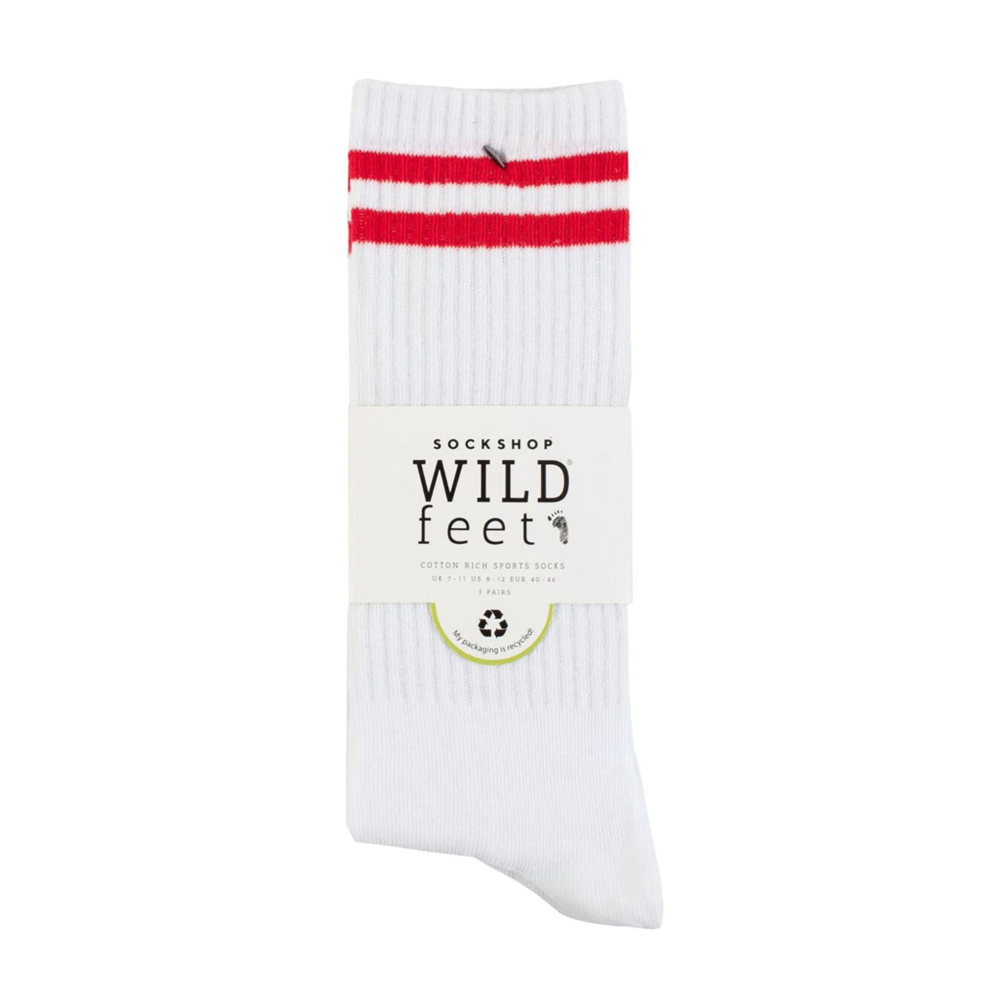 3 Pack Mens Retro Double Stripe Sport Socks