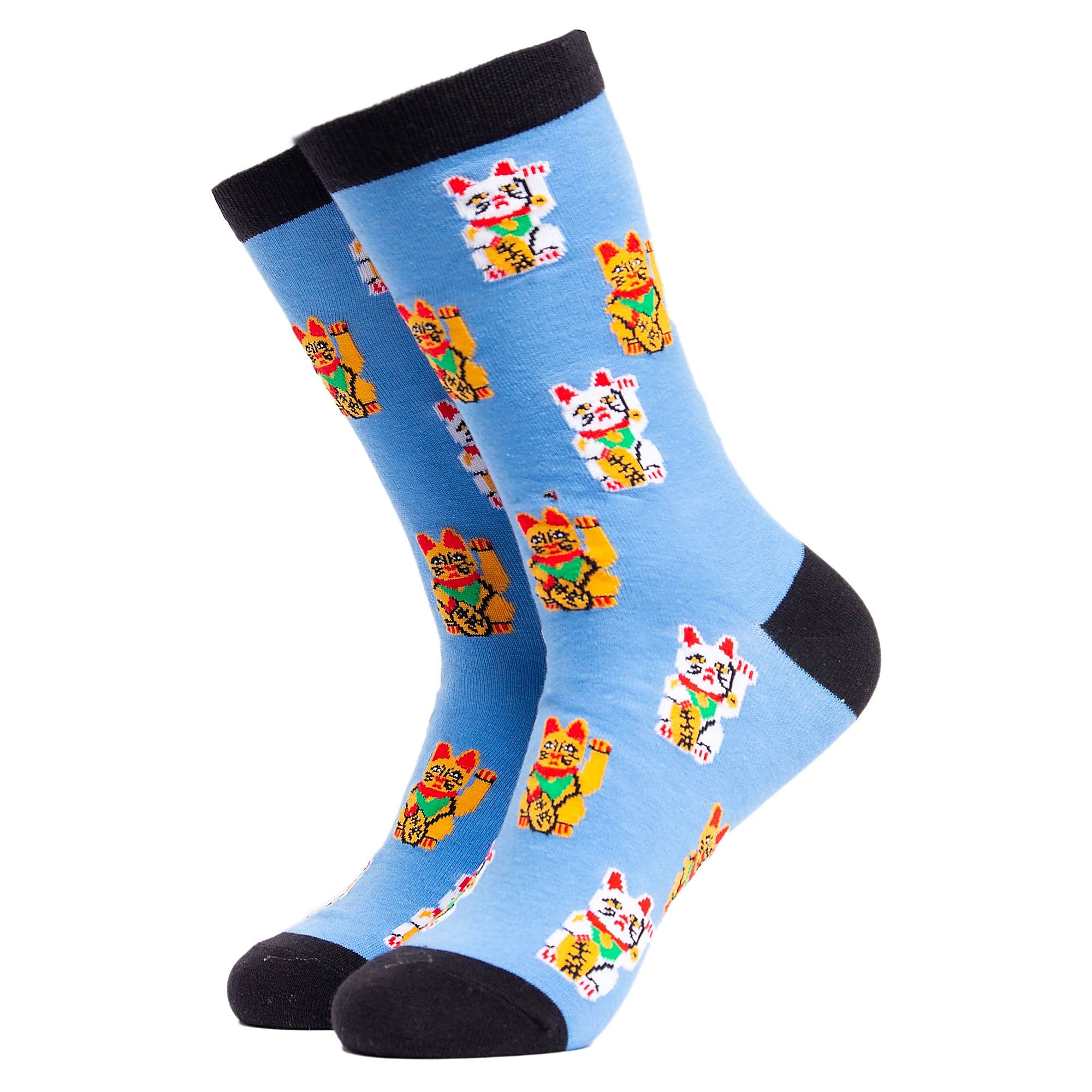 1 Pack Mens & Ladies Cat Print Crew Cotton Socks