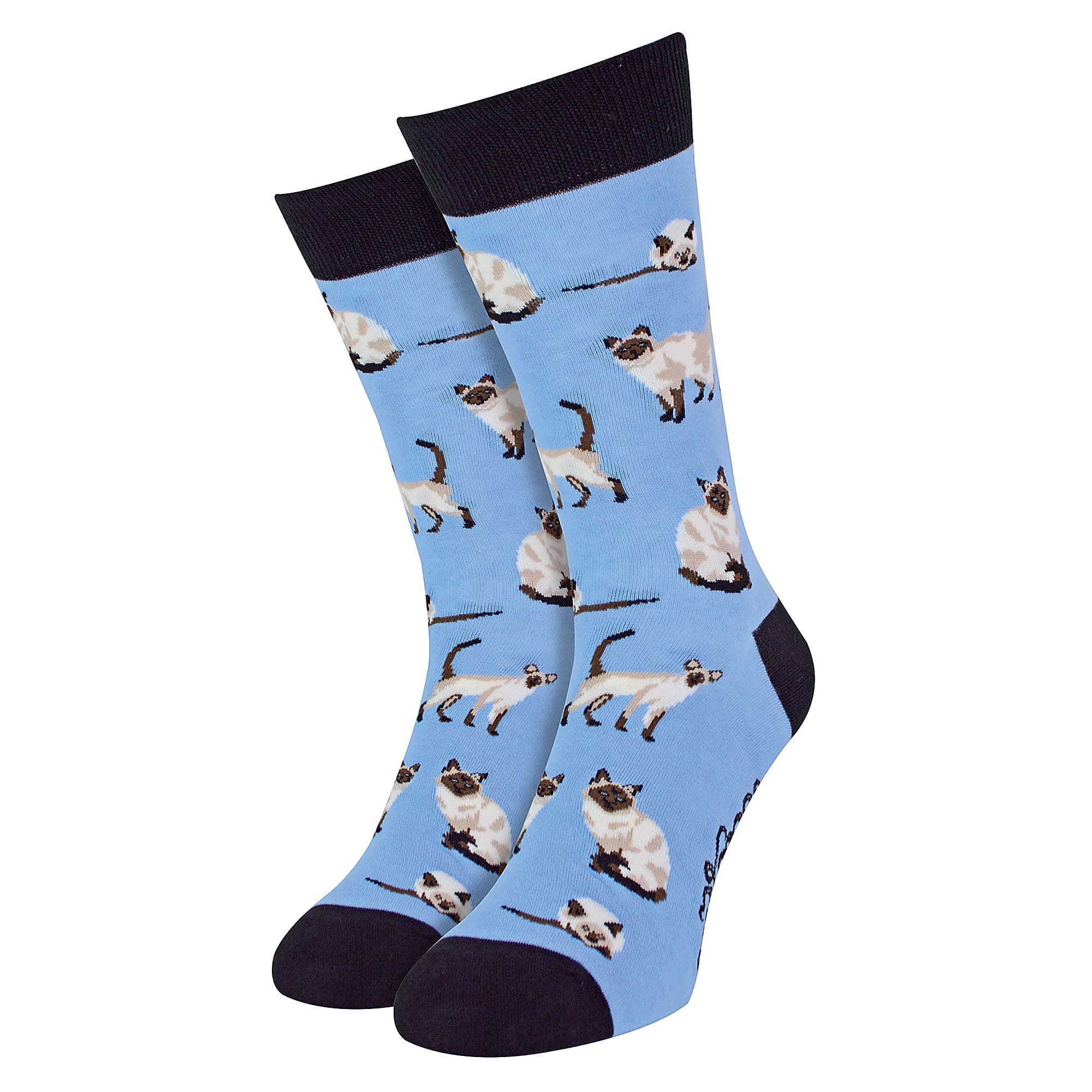 1 Pack Mens & Ladies Cat Print Crew Cotton Socks