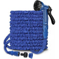 100ft Expandable Garden Hose, Flexible and Lightweight Water Hose with High Pressure Nozzle, Durable and Tangle-Free (Blue)