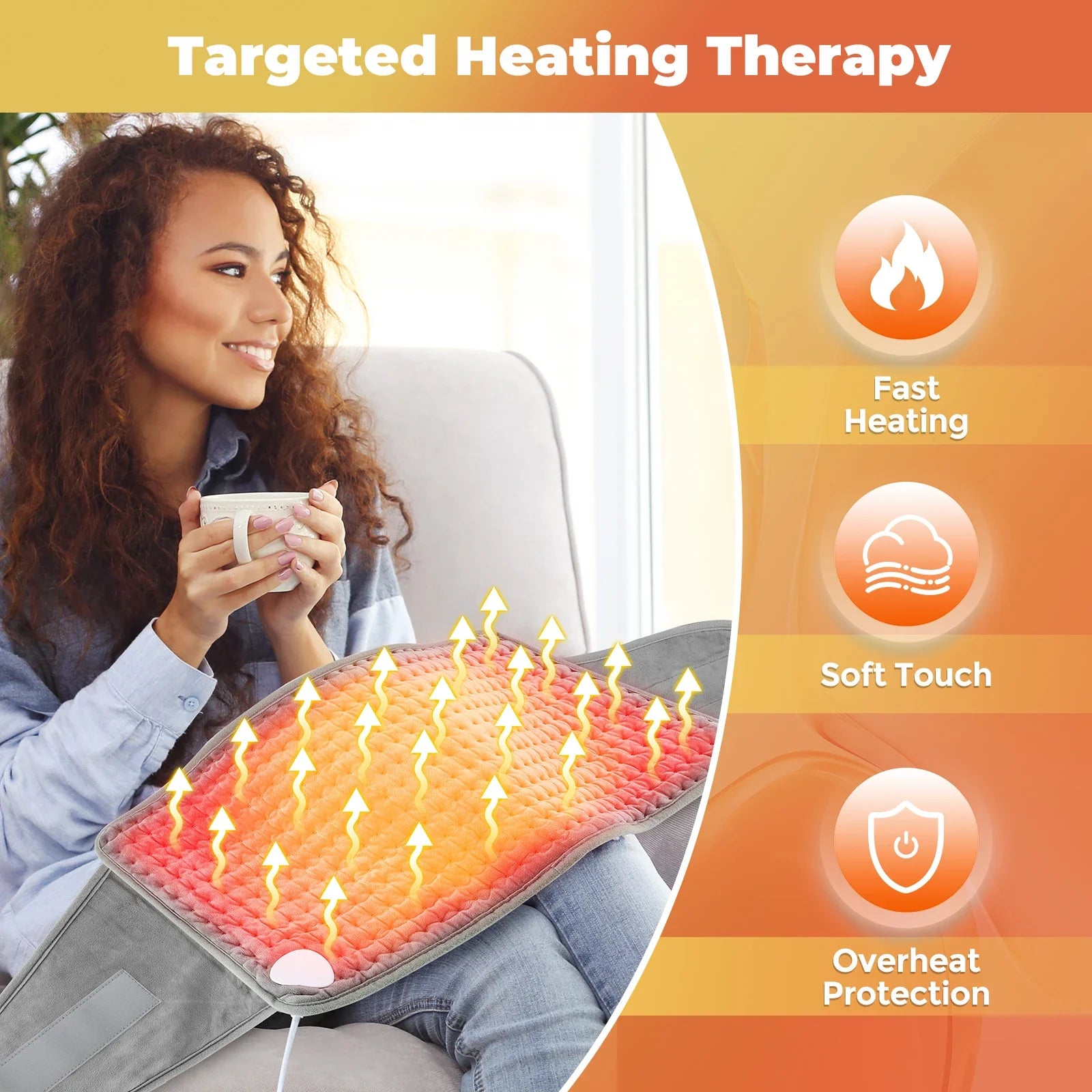 Electric Heating Waist Belt Warm Thermal Pad Office Home Temperature Control Waist Belt Warming Back Hand Warmer