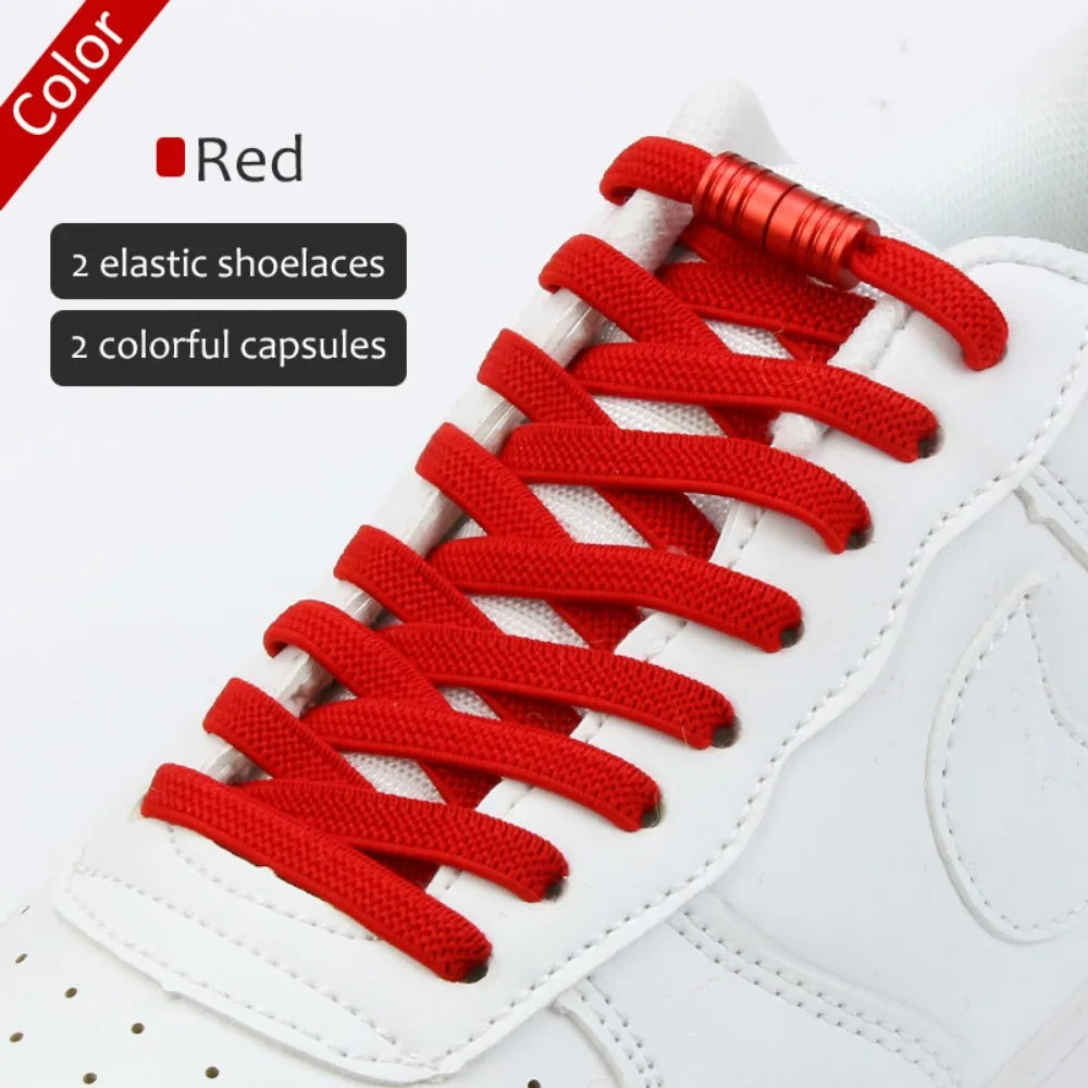 1Pair Elastic Tieless Shoelaces Shoe Laces No Tie Shoelace for Kids and Adult Sneakers Quick Lazy Metal Lock Laces Shoe Strings