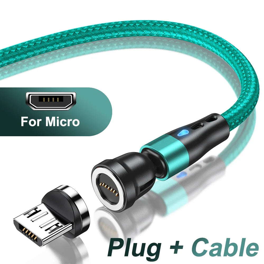 AUFU 5A Magnetic Type C Cable For Samsung S21 Huawei P30 Magnet Fast Charging Charger Wire for iPhone Xiaomi Micro USB Data Cord