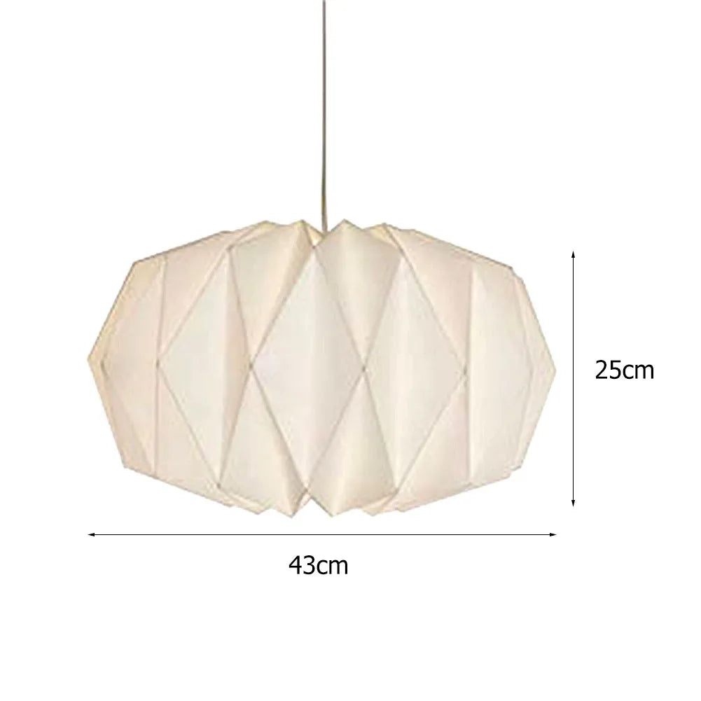 Nordic Creative Paper Lamp Cover Origami Lantern Hanging Lampshade Foldable Hanging Pendant Light Art Living Room Decoration