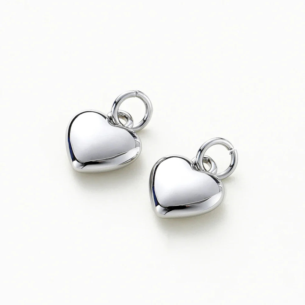 4pcs/lot 14K 18K Gold Plated Heart Charm with Jump Ring Necklace Making Supplies Solid Love Pendant For DIY Jewelry Accessories