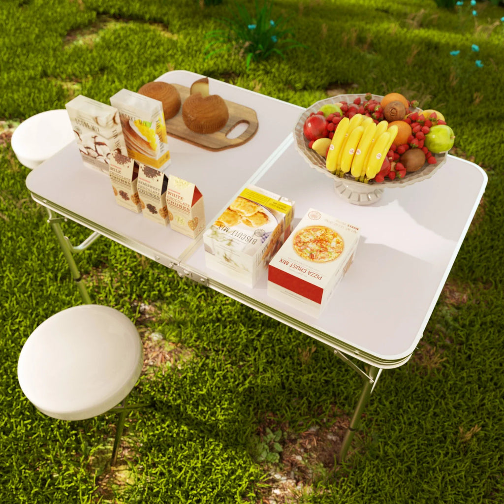 Portable Camping Table Aluminum Lightweight Folding Table 2 Height Adjustable Garden Table Picnic BBQ Table for Camping, Party &