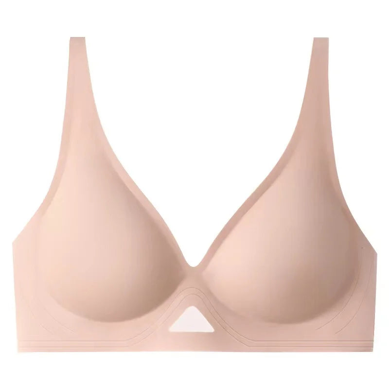 Seamless Bras For Women Wireless Bra Push Up Deep V Glossy Underwear Female Bralette Invisible Padded Brasiere Sexy Lingerie