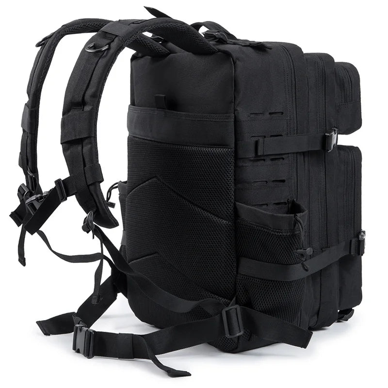 QT&QY 50L Tactical Backpack survival Bag Hunting MOLLE Backpack GYM For Men EDC Outdoor Hiking Rucksack Witch Bottle Holder