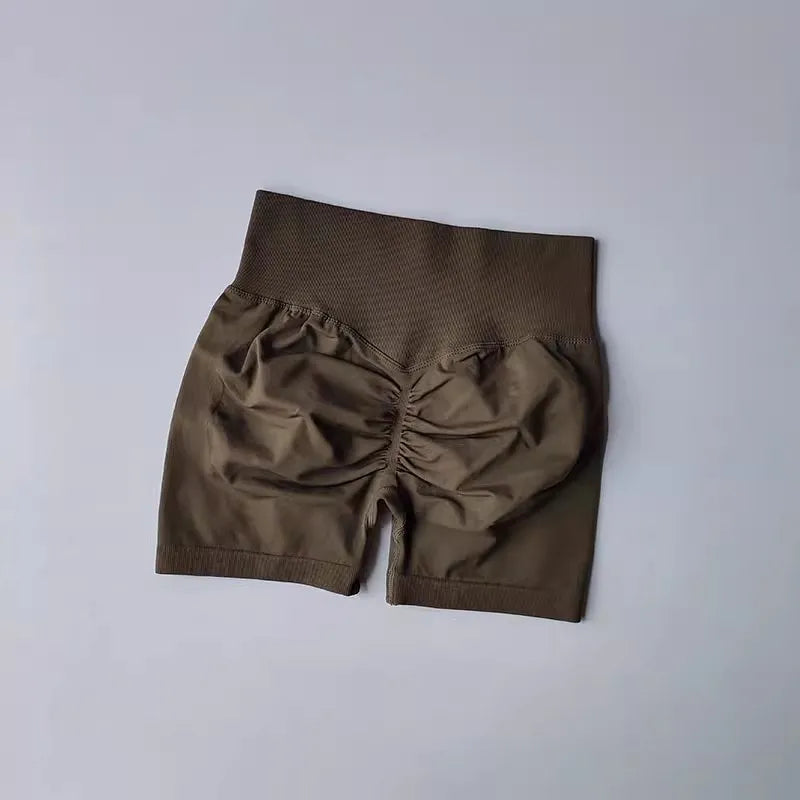 Summer High-Waist Women's Yoga Shorts Breathable Fitness Butt Lift Sports Running Shorts Cycling Push-Up Workout Gym Shorts