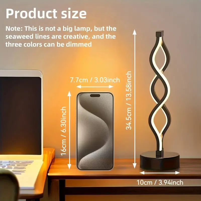 Modern Twist LED Table Lamp – Dimmable Ambient Light