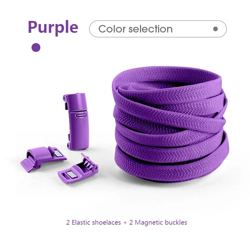 Magnetic Locking Shoelaces without ties Sneakers elastic laces  Children Adults Quick On/Off Shoelaces Shoe accessories 1 Pair