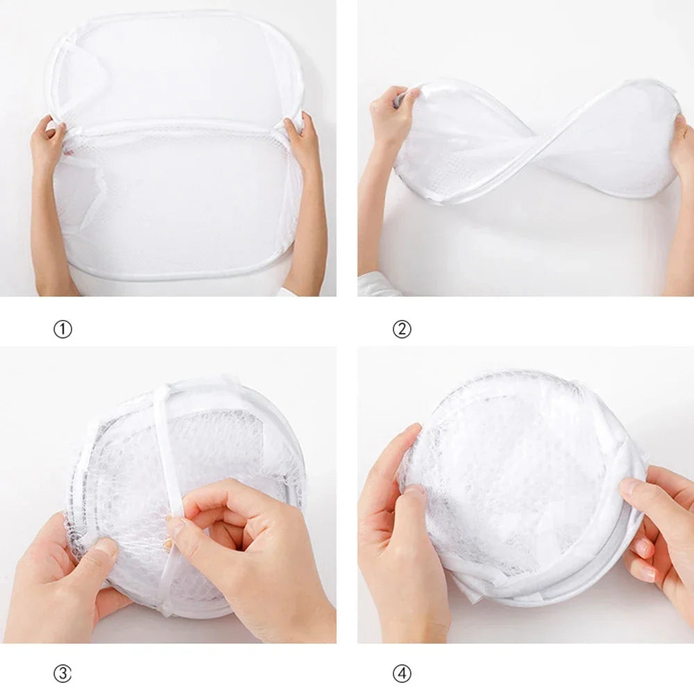 1/3Pcs Dirty Clothes Basket Skeleton Ventilated Foldable Easy Storage Portable Large Capacity Clothes Basket
