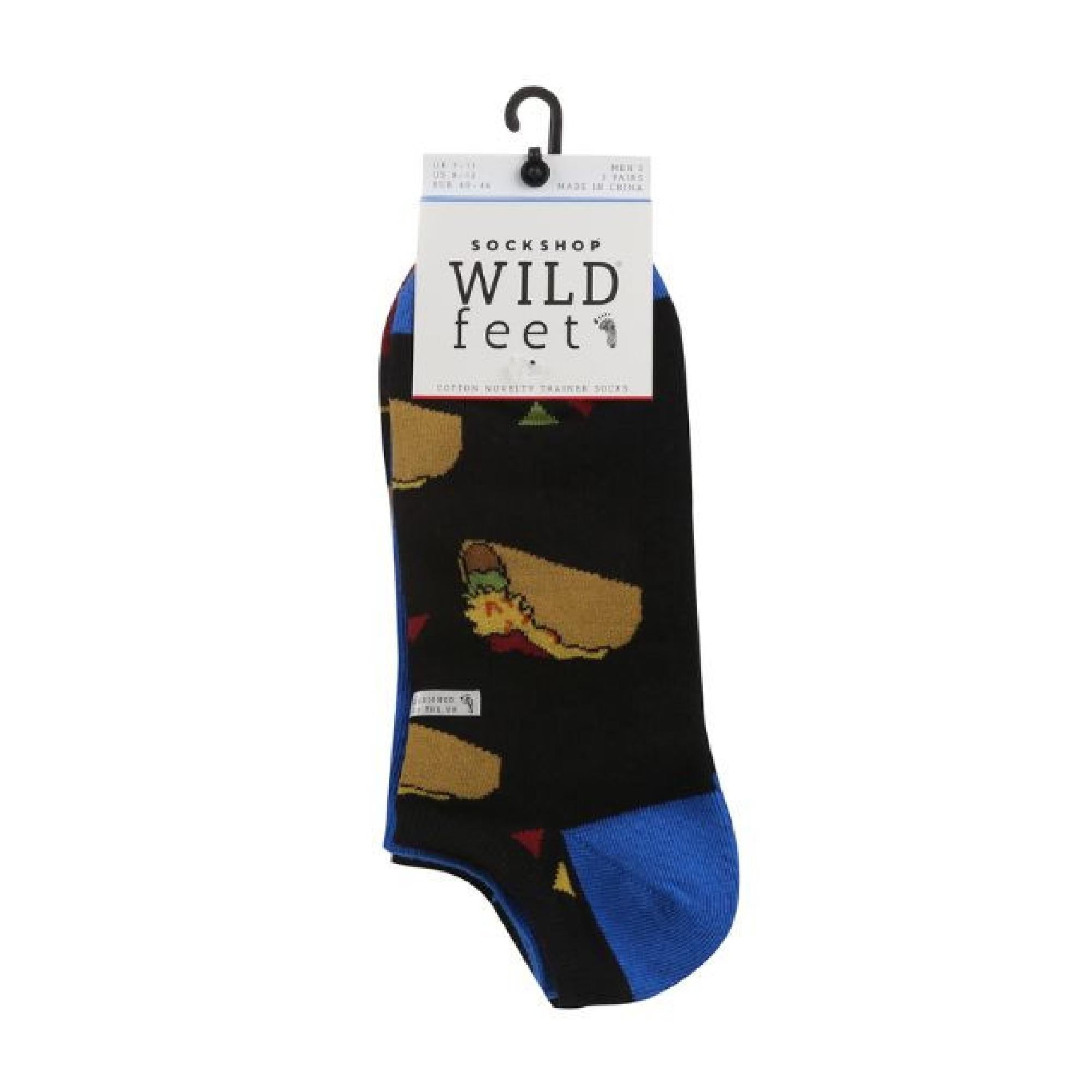 3 Pack Mens Novelty Patterned Cotton Trainer Socks