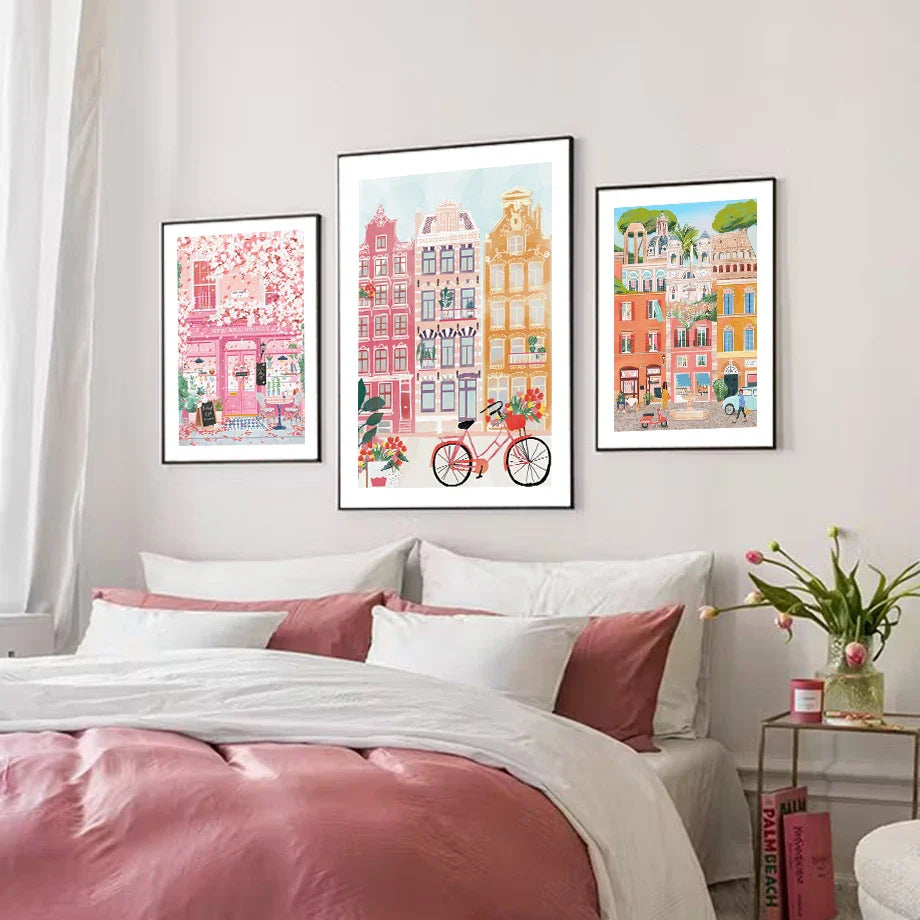 Urban & Travel Poster Wall Art – Hot Air Balloon & City Prints
