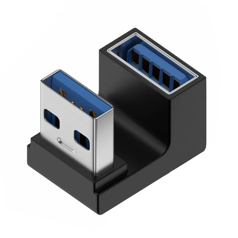 NNBILI 90 Degree Right Angle USB 3.0 Extension Adapter Upward Elbow USB Connector For PC Male to Female Extension Plug Converter