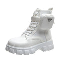 Women Motorcycle Leather Classic Punk Boots