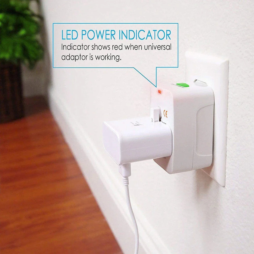 Protable AU US UK EU Converter All in One International Plug Adapter 2 USB Type C Ports World Travel AC Power Charger Adapter