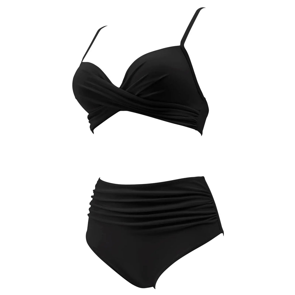 Vintage High Waist Bikinis 2025 Women Push Up Swimwear Printed Swimsuit Female Beachwear Summer Bathers Bathing Suit Swimming