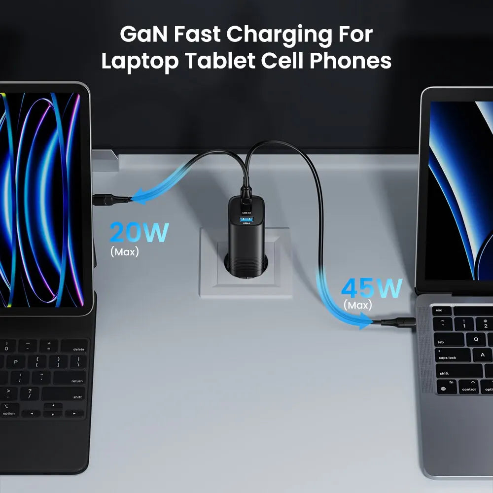 ASOMETECH GaN USB Type C Charger 65W 45W PPS PD QC4.0 Quick Charger For Macbook Laptop IPAD Tablet iPhone 16 Samsung S23 Ultra