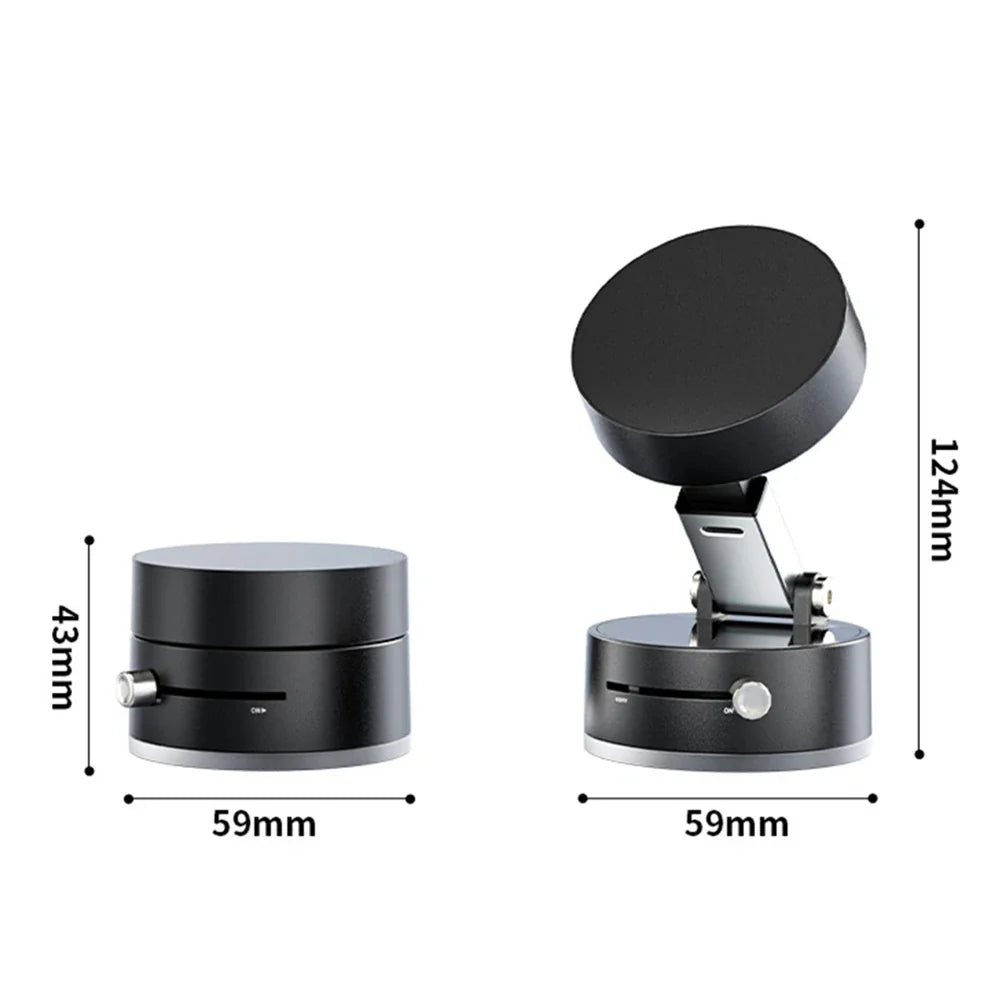 Mini Vacuum Double Side Magnetic Suction Cup Phone Holder Foldable Suction Cup Car Navigation Bracket for iPhone 16 15 Samsung