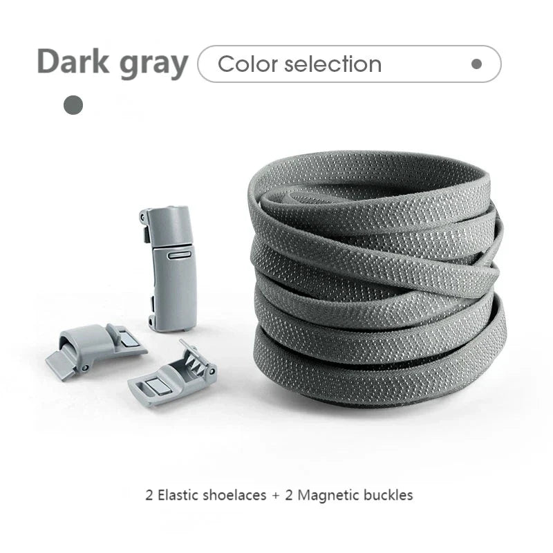 Magnetic Locking Shoelaces without ties Sneakers elastic laces  Children Adults Quick On/Off Shoelaces Shoe accessories 1 Pair