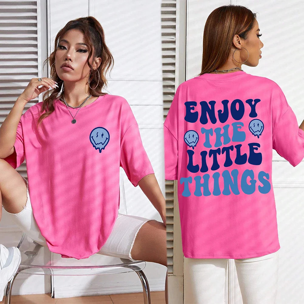 Enjoy The Little Things Oversized T-Shirt for Women - Streetwear Tee