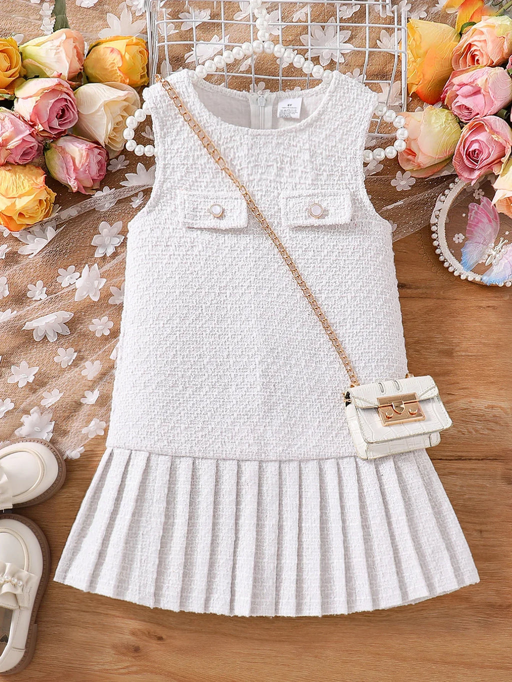 Girls' autumn fashion children's vest princess jumpsuit pleated skirt thin