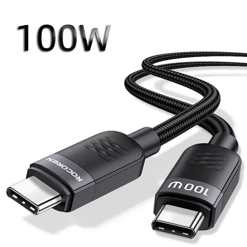 Rocoren 240W Fast Charging USB-C to USB-C Data Cable PD3.1 Quick charging Type C Cord For MacBook iPhone 15 Samsung Galaxy S24