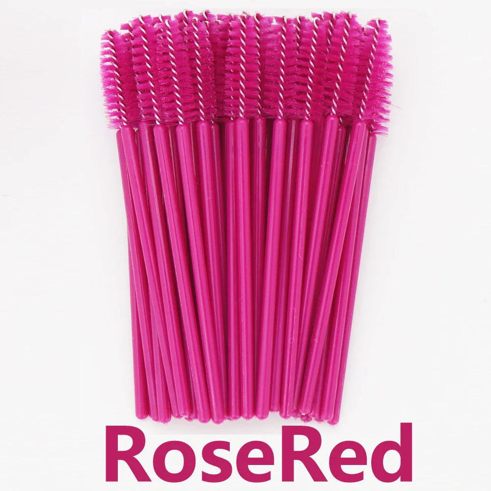 ANNAFRIS 50Pcs  Disposable Eyelash  Brush Soft Head Crystal Eyebrow Brush Lash Extension Brush  Mascara Wand Makeup Tool