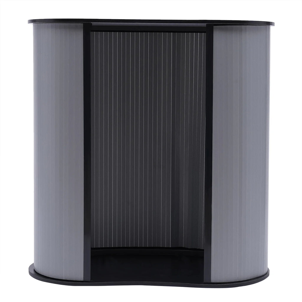 Front Desk Portable Exhibition Stand Plastic + Wood Podium Trade Show Table Counter Reception Desk