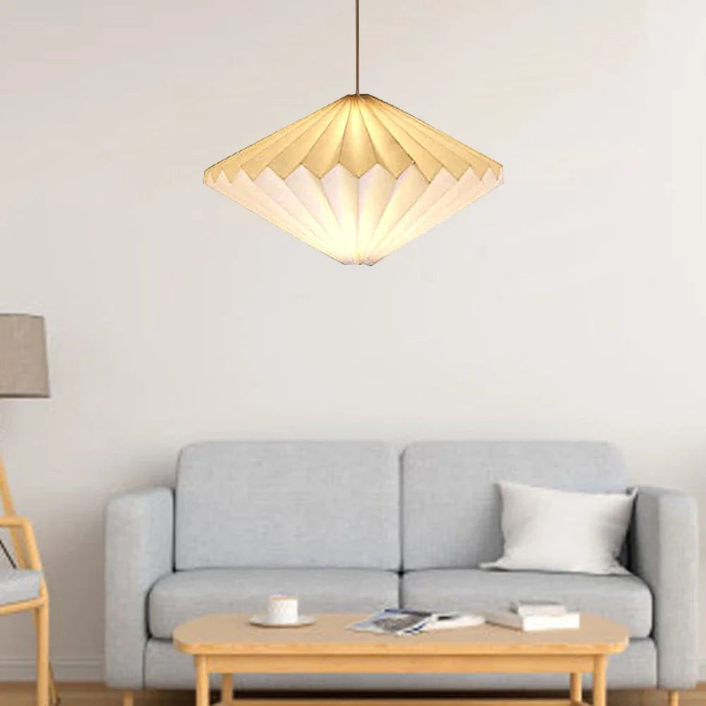 Nordic Creative Paper Origami Lantern Shade Foldable Hanging Pendant Light Art Decoration for Living Room Decor Ceiling Light