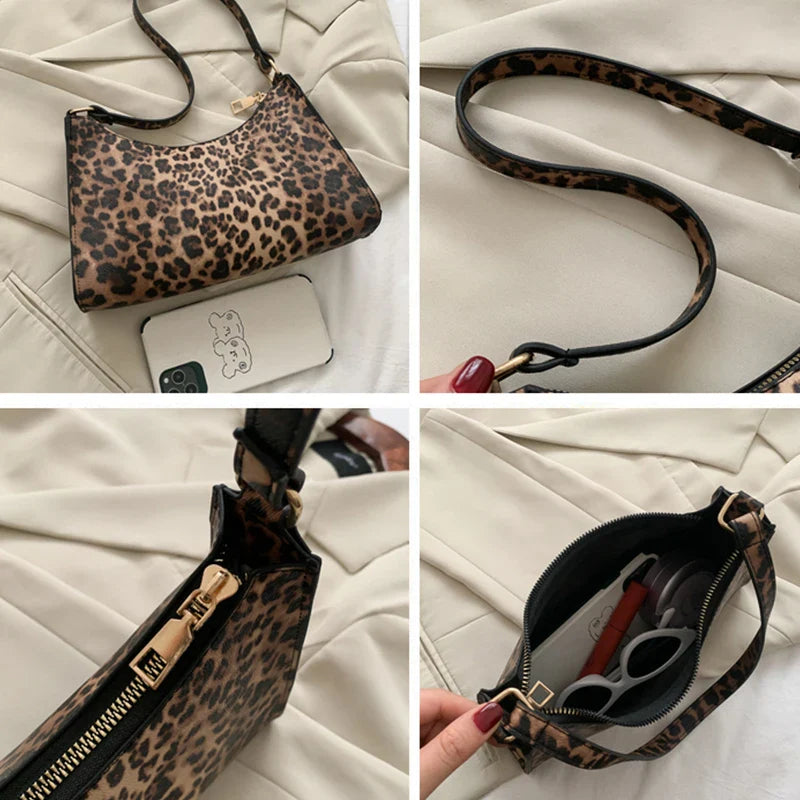 Fashion Zebra Print Women Luxury Handbag PU Leather Simple Underarm Shoulder Bags Female Daily Design Clutch Totes Purse Pouch