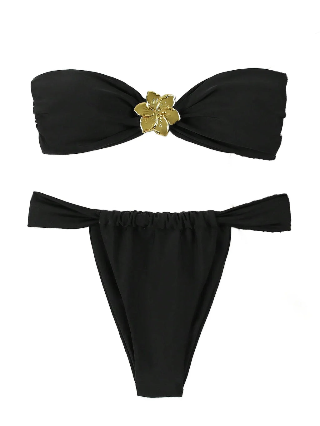 "2025 Sexy Bandeau Push-Up Bikini Set - Brazilian Thong Swimwear for Women"