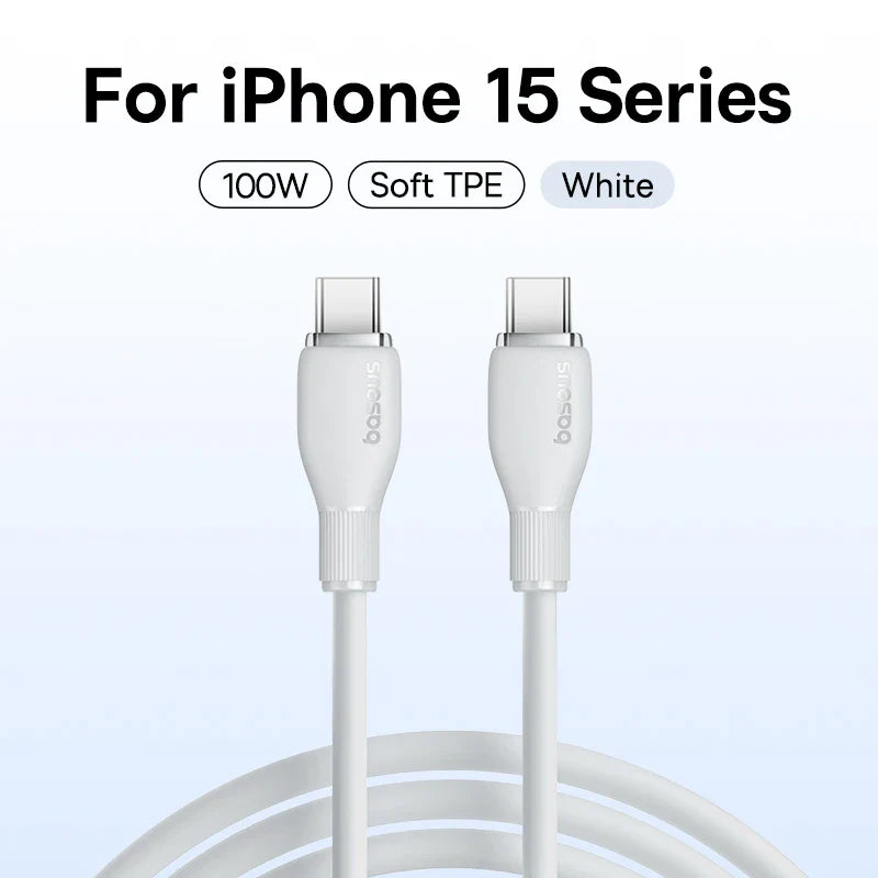 Baseus PD 100W USB C To USB Type C Cable For Macbook Fast Charging Charger Wire Cord For iPhone  16 15 Type-C Cable For Xiaomi