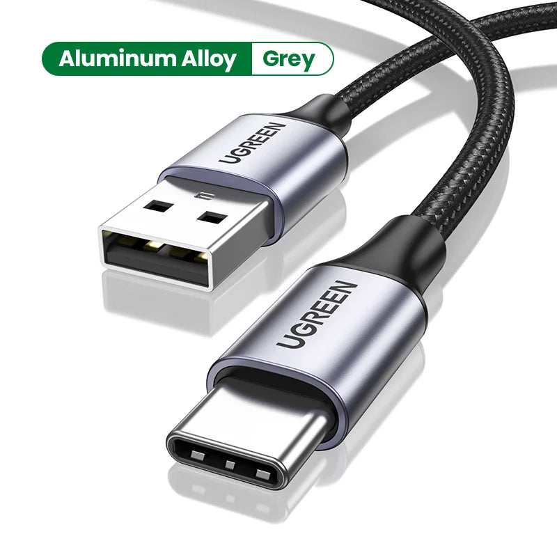 UGREEN 3A USB Type C Cable For Realme Xiaomi Samsung S21 Fast Charging Wire USB-C Charger Data Cord For iPad Samsung Poco USB C