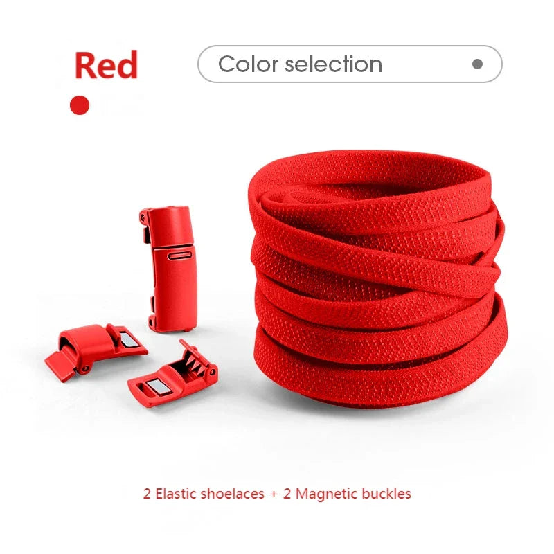 Magnetic Locking Shoelaces without ties Sneakers elastic laces  Children Adults Quick On/Off Shoelaces Shoe accessories 1 Pair