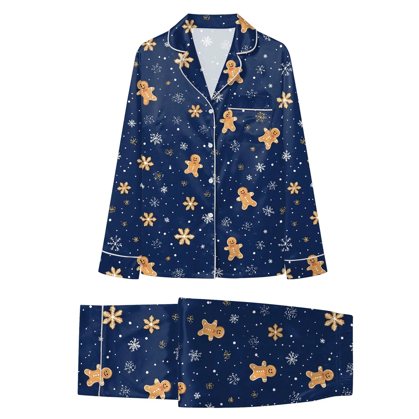 Christmas Hot Pyjamas Sets For Family Top And Pant Christmas Satin Suits