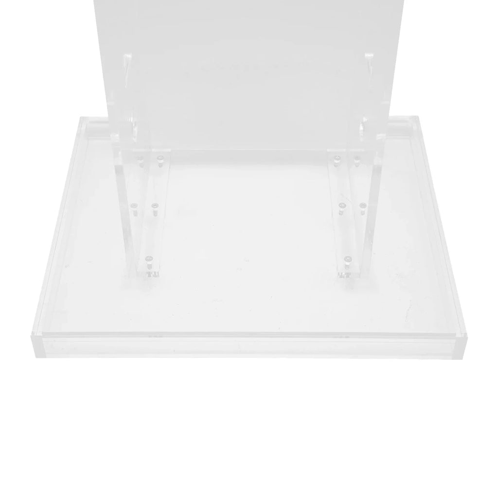 Acrylic Podium Floor Standing Clear Lecterns W/ Storage Shelf School Stand Desk Church Pulpit Office Lecture Table 43in H