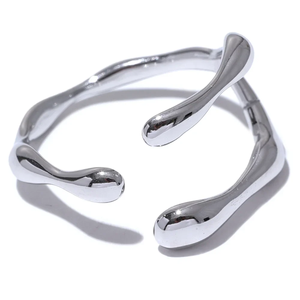 Yhpup 316L Stainless Steel Ring New Design Metalic 18 K PVD Plated Jewelry Trendy Opening Ring бижутерия для женщин Gift