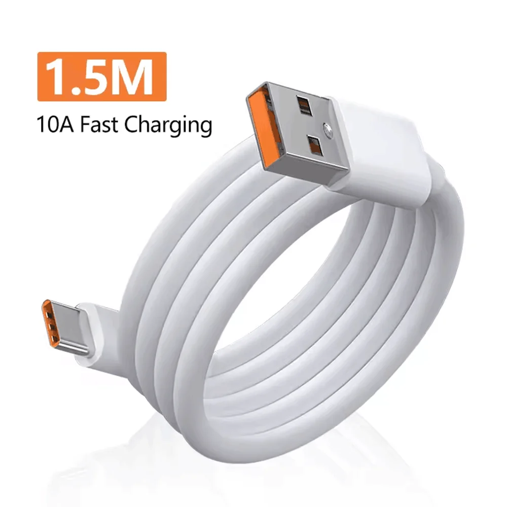 10A 120W USB Type C Cable Fast Charging Wire For Huawei Mate 40 Honor Xiaomi Samsung Quick Charge USB C Phone Charger Data Cord