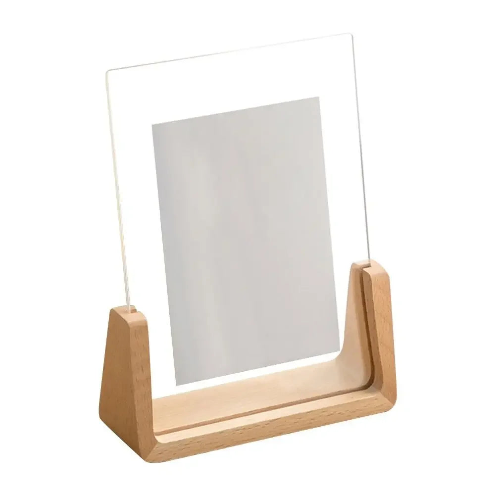 Acrylic U-Shaped Wooden Photo Frame – Walnut & Beech Desk Display