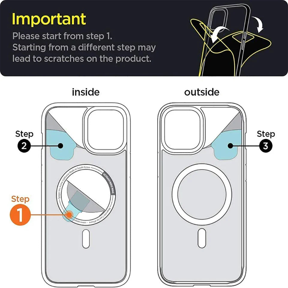 Hard Crystal Original Magnectic Case For iPhone 13 12 11 14 15 16Pro Max XSMAX XR SE 7 8Plus For Magsafe Wireless Charging Cover